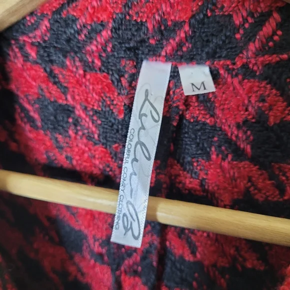 Lulu B Red & Black Houndstooth Blazer Size M - Picture 6 of 8
